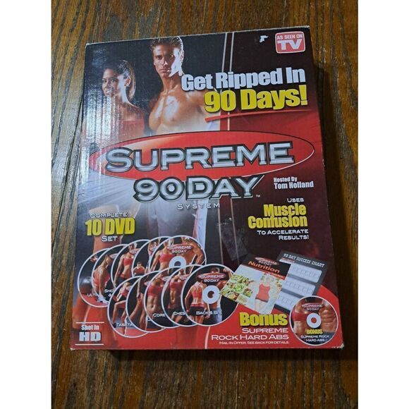 Get Ripped in 90 Days Tom Holland Supreme 90 Day System Complete 10 Disc Set - Picture 1 of 4